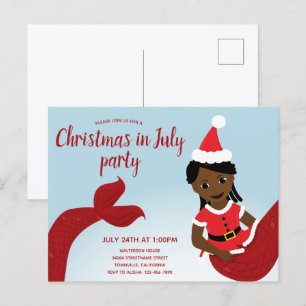 Postal De Invitación Navidades sirvientes en Fiesta de julio 