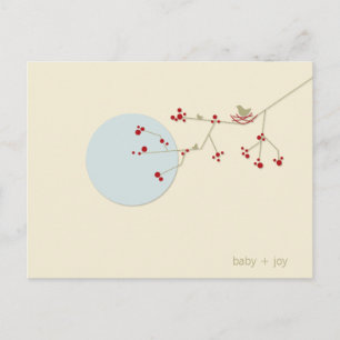 Postal De Invitación Nesting Bird Family Tree Whimsical Baby Shower