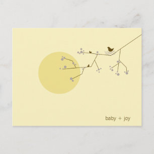 Postal De Invitación Nesting Bird Family Tree Whimsical Baby Shower
