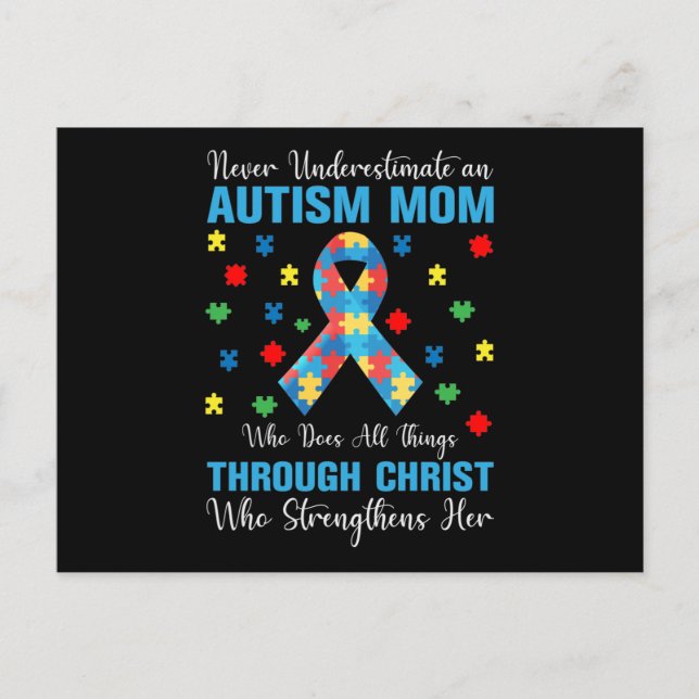 Postal De Invitación Never Underestimate an Autism Mom Who Does All Thi (Anverso)