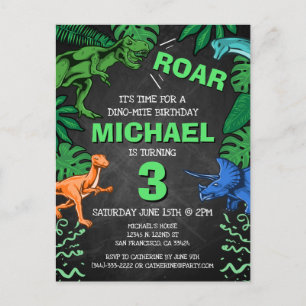 Postal De Invitación Niños personalizados Tres Fiestas de Cumpleaños de