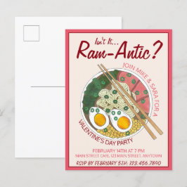 Postal De Invitación No Es Romántico Día de San Valentín Ramen Romántic