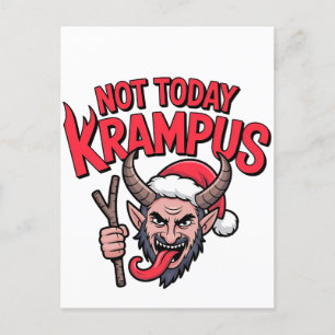 Postal De Invitación No Hoy Krampus Divertido Navidad Malvado Krampus