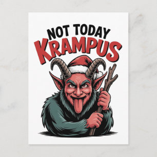 Postal De Invitación No Hoy Krampus Malvado Krampus Navidad