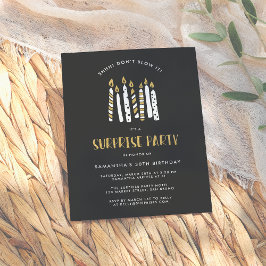 Postal De Invitación No lo soples, fiesta de cumpleaños sorpresa de Pur