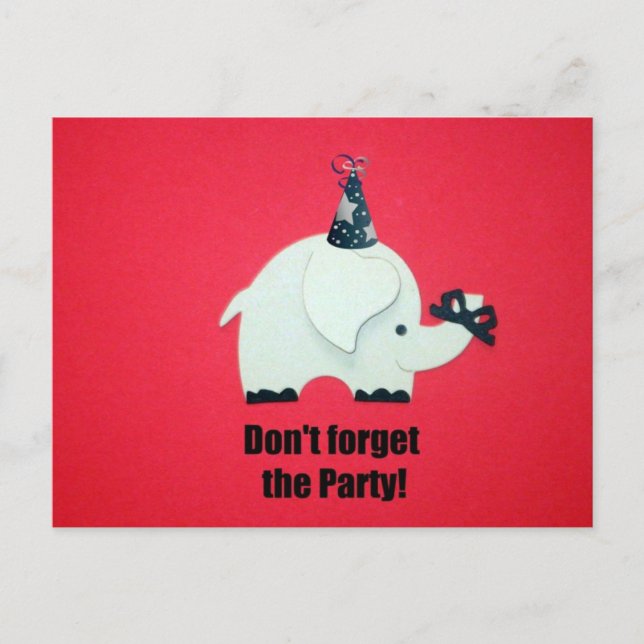 Postal De Invitación ¡No olvides al fiesta! (Anverso)