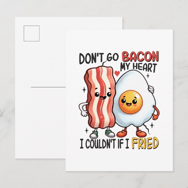 Postal De Invitación No te vayas tocino mi corazón (Anverso / Reverso)