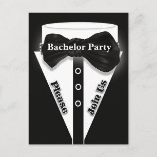Postal De Invitación Noche de chicos de despedida de soltero esmoquin