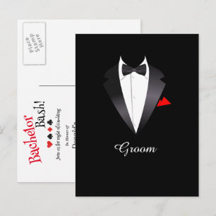 Postal De Invitación Noche del Casino del partido del soltero