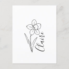 Postal De Invitación Nombre personalizado Marzo daffodil Flor de nacimi