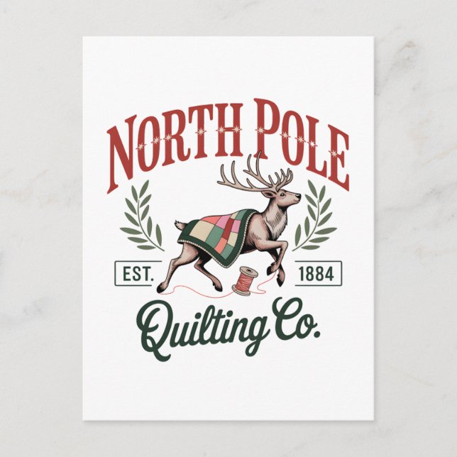 Postal De Invitación North Pole Quilting Funny Quilting Sewing Lover (Anverso)