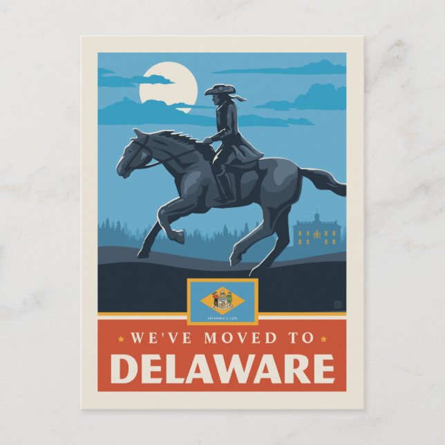 Postal De Invitación Nos hemos mudado a Delaware (Anverso)