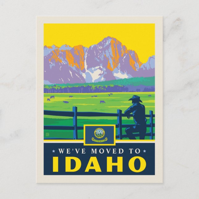 Postal De Invitación Nos hemos mudado a Idaho (Anverso)