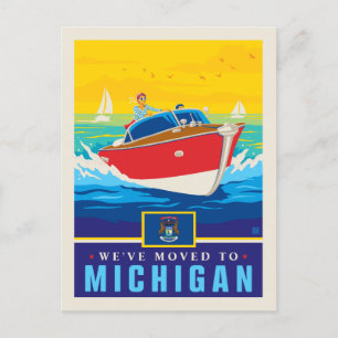Postal De Invitación Nos hemos mudado a Michigan