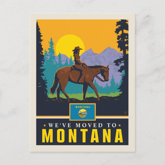 Postal De Invitación Nos hemos mudado a Montana (Anverso)