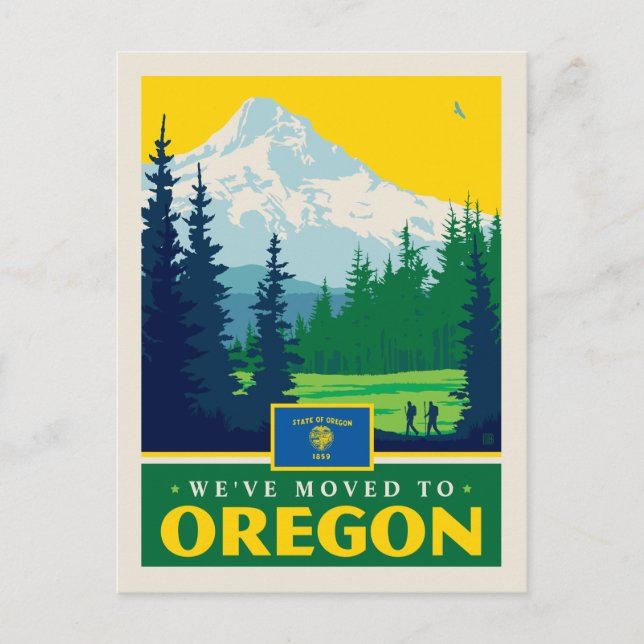 Postal De Invitación Nos Mudamos A Oregon (Anverso)