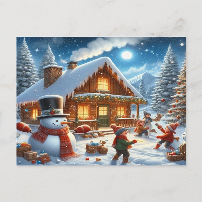 Postal De Invitación Nosotros deseamos una feliz navidad - O22 (Anverso)