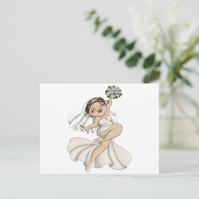 Postal De Invitación Novia Feliz 10 (Anverso de pie)