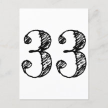 Numéro 33 - Chiffre Trente-Trois Manuscrit Âge