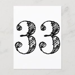 Postal De Invitación Numéro 33 - Chiffre Trente-Trois Manuscrit Âge