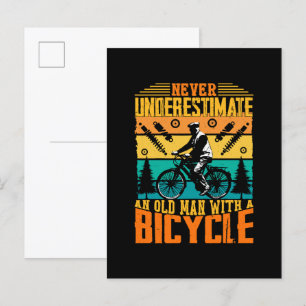 Postal De Invitación Nunca Subestimes A Un Viejo En Bicicleta