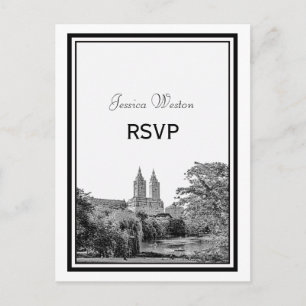Postal De Invitación NYC Centrl Pk Lago San Remo Grabado RSVP 1