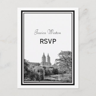 Postal De Invitación NYC Centrl Pk Lago San Remo Grabado RSVP 1