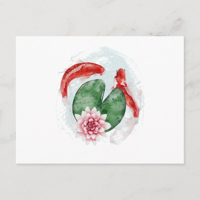 Postal De Invitación Obras de arte japonesas de Koi Fish (Anverso)