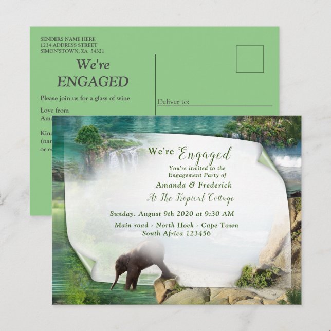 Postal De Invitación Océanos y ríos mundiales, lagos y actividades depo (Anverso / Reverso)