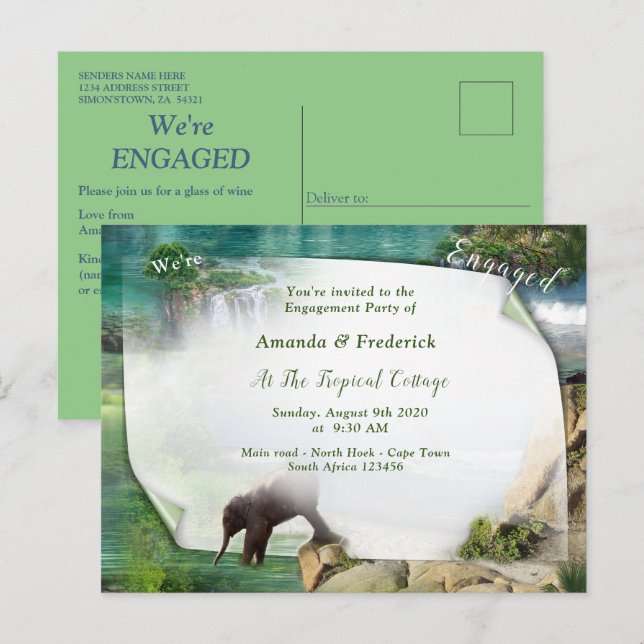 Postal De Invitación Océanos y ríos mundiales, lagos y actividades depo (Anverso / Reverso)