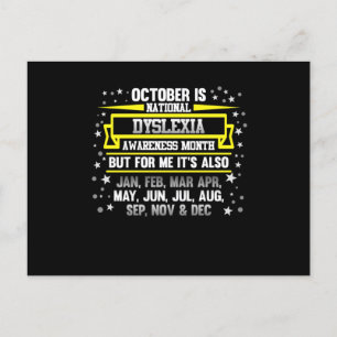 Postal De Invitación Octubre Mes de Conciencia sobre la Dislexia Nacion