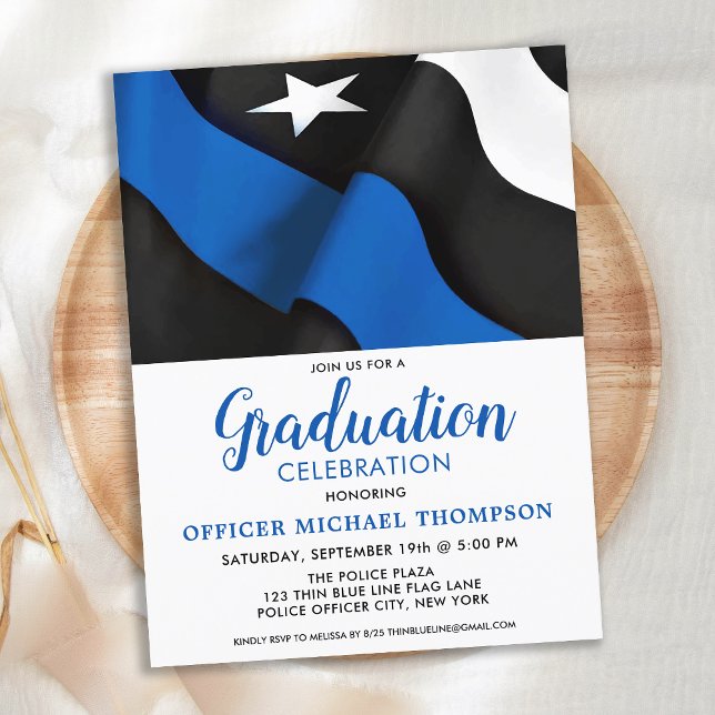 Postal De Invitación Oficial de policía Graduación de bandera delgada d (Subido por el creador)