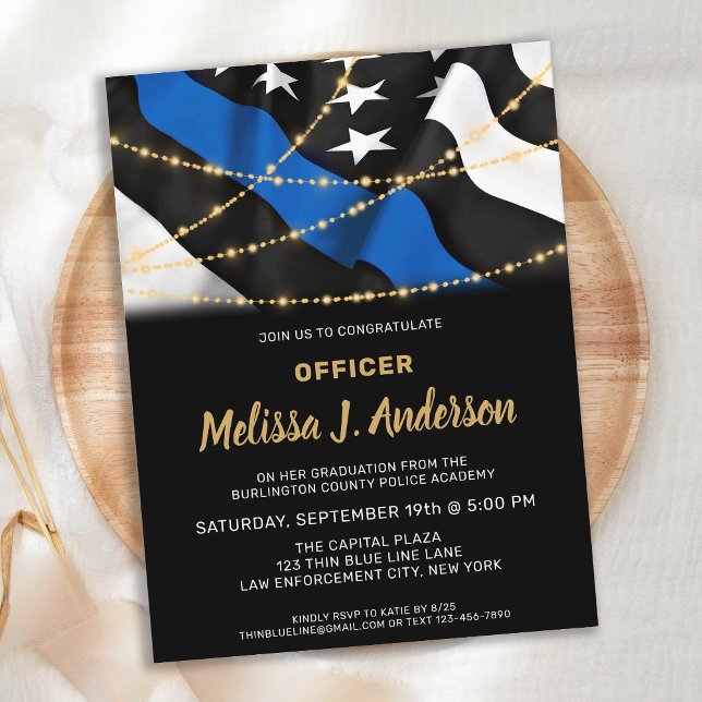 Postal De Invitación Oficial de policía Graduado Fiesta delgado de la L (Subido por el creador)