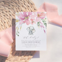 Oh Baby Elegant Baby Shower Elefante Rosa