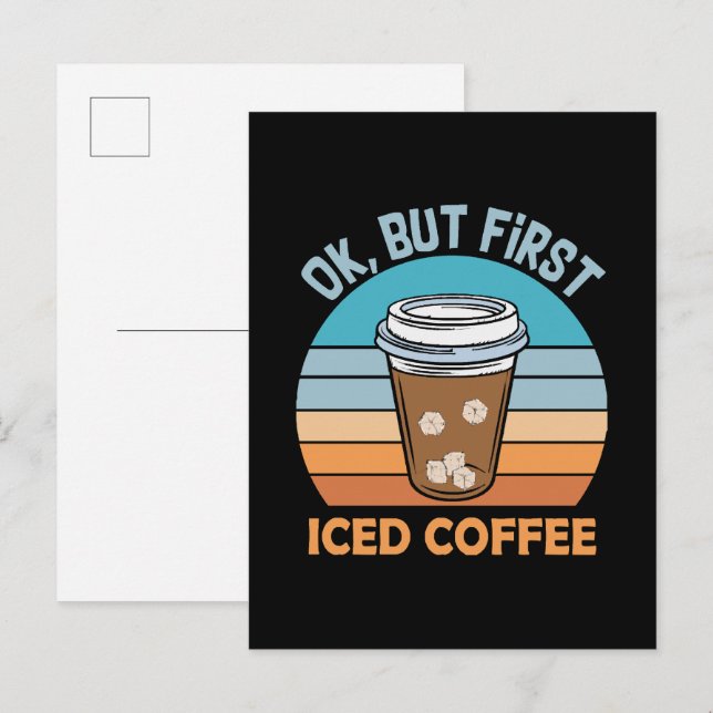Postal De Invitación ok pero primero café con hielo (Anverso / Reverso)