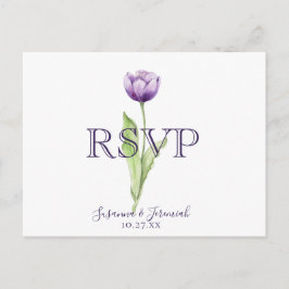 Postal De Invitación Opción de comida de respuesta de boda de tulipán p