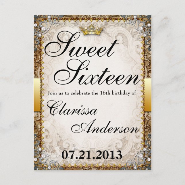 Postal De Invitación Ornate Fairytale Storybook Sweet (Anverso)