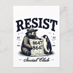 Postal De Invitación Oso resiste Proteger Parque Nacional Anti Trump 86