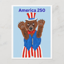 Postal De Invitación Oso Tío Sam América 250