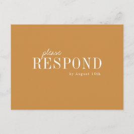 Postal De Invitación Otoño oro moderno tipografía otoño boda RSVP