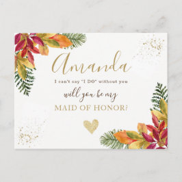 Postal De Invitación Otoño otoño Maid of Honor o BRIDESMAID propuesta