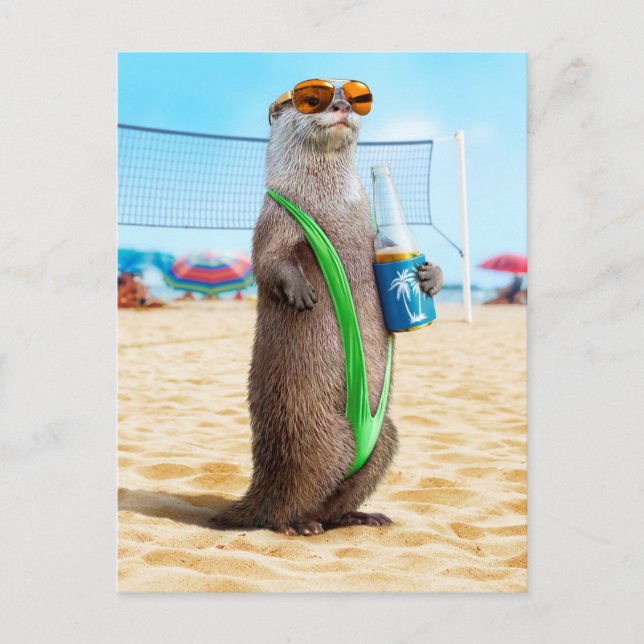 Postal De Invitación Otter Wearing Mankini (Anverso)