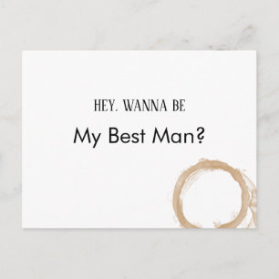 Postal De Invitación Oye Quieres Ser Mi Padrino Manchas de Café Diversi