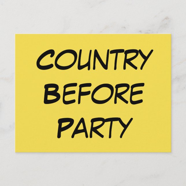 Postal De Invitación "País Antes Fiesta" Dejó El Mensaje Político De La (Anverso)
