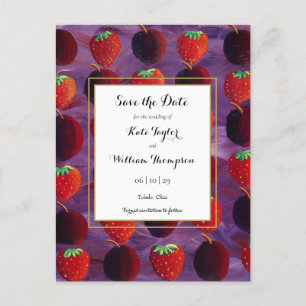 Postal De Invitación País de Frutas Rojas Salva la Fecha