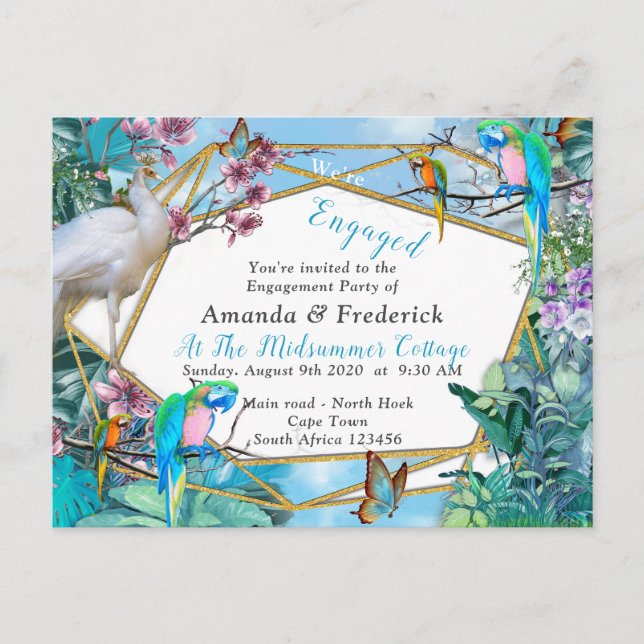 Postal De Invitación Paisaje tropical surrealista (Anverso)