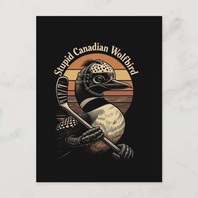 Postal De Invitación Pájaro Lobo Canadiense Estúpido (Anverso)