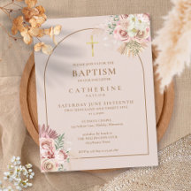 Pampas Grass Pink Gold Arch Baptism Christening