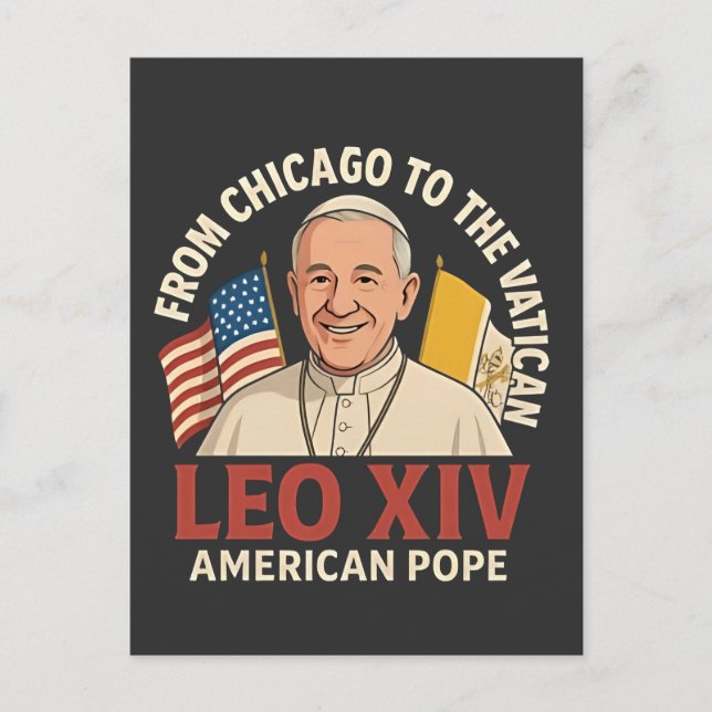 Postal De Invitación Papa americano León Iglesia católica Fe cristiana  (Anverso)