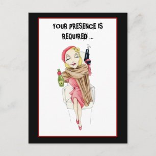 Postal de invitación para asesinato en hembra